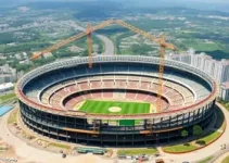 construção do estádio