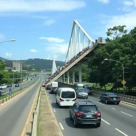 queda de passarela na Fernão Dias