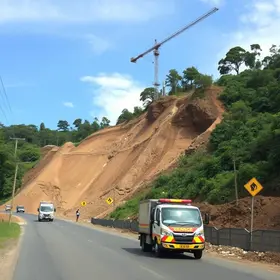 deslizamento em obra